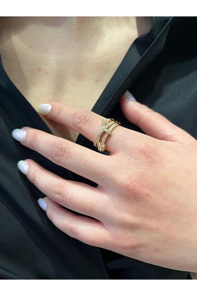 AURA Adjustable ring with zircon stones