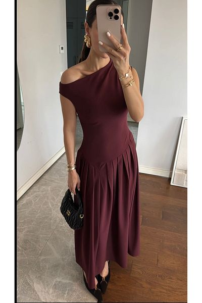ForOre فستان PINTEREST أساسي بياقة كاياك