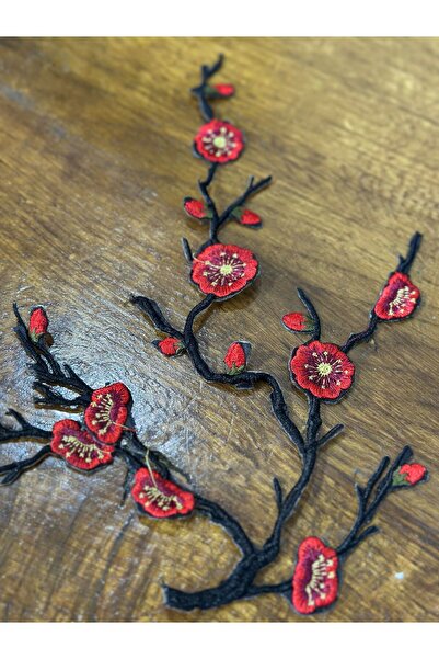 Gönülden Tasarım APELĂ DE FĂRĂ FERĂSTĂ ROȘĂ DE primăvară APPLICATĂ DE BRODATĂ...