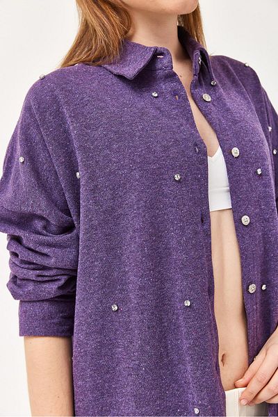 CALİENTE Cămașă Design Stone Detail Violet