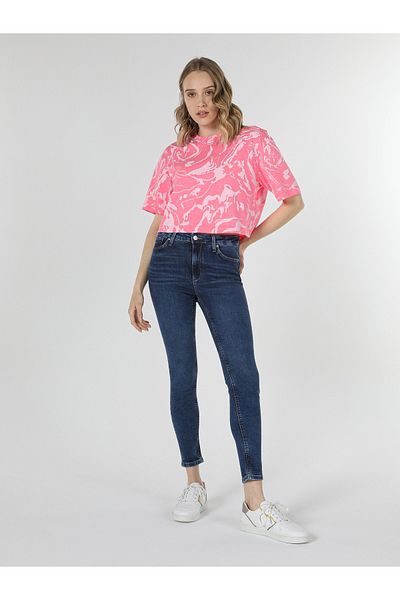 Colin's 759 Lara Pantaloni de jeans din denim pentru femei, cu talie medie, cu picioare înguste