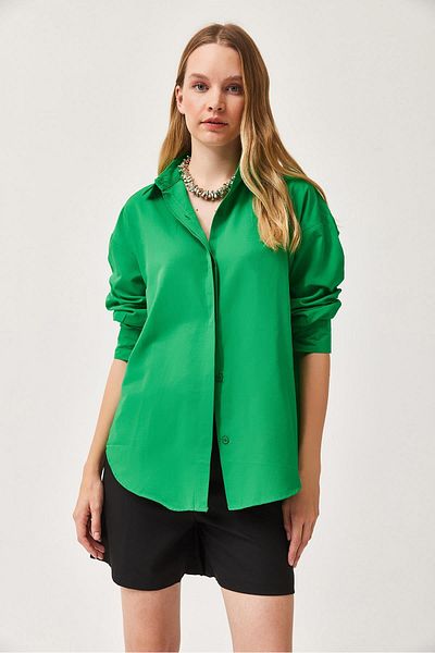 CALİENTE Cămașă de bază oversize verde