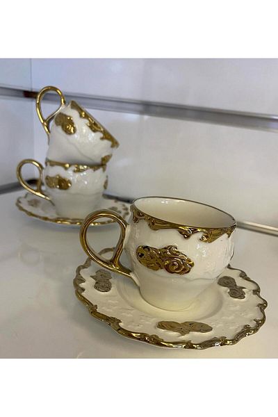 decovien 6 Person Porcelain Coffee Cup Set