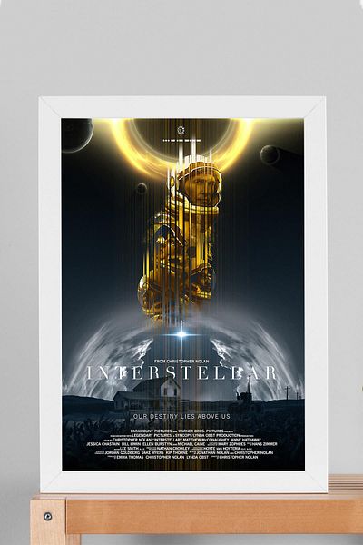 Saturn Επιτραπέζιο με πλαίσιο Interstellar - Επιτραπέζια αφίσα ταινίας Interstellar