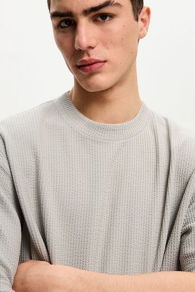 Bershka Short sleeve seersucker T-shirt
