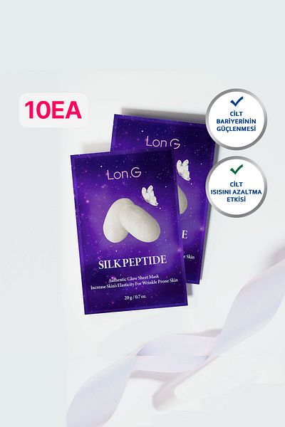 Long Silk Peptide Skin Soothing 10-Pack K-Beauty Box Authentic Face Mask