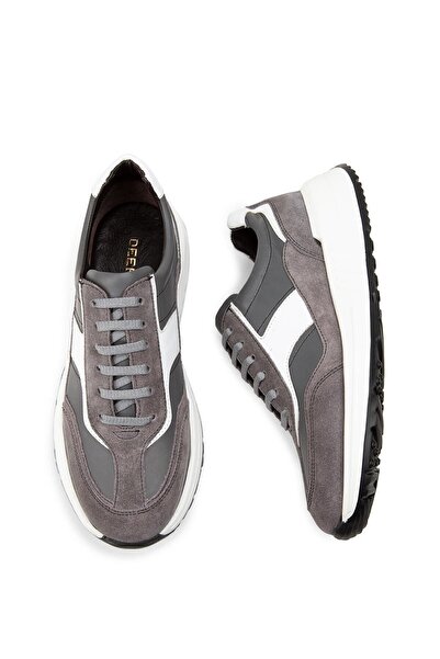 Deery Справжні шкіряні сірі кросівки для чоловіків