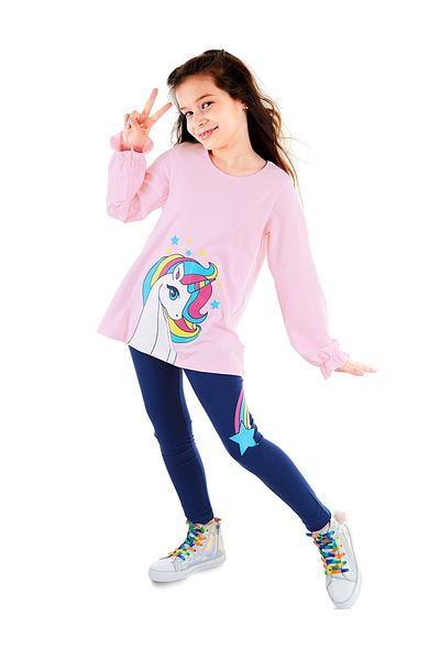 Denokids Rainbow Star póló és tunika leggings szett lányoknak