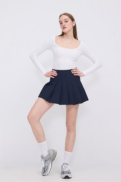 Addax Pleated Mini Skirt E0361