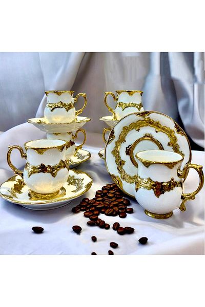 decovien 6 Person Porcelain Coffee Cup Set