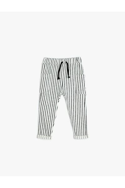 Koton White-Navy Blue Baby Boy Trousers 5Smb40017Tk