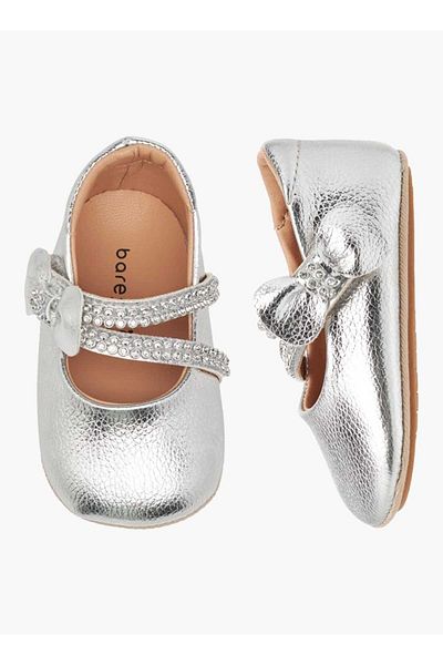 Barefeet Embellished Booties with Hook and Loop Closure