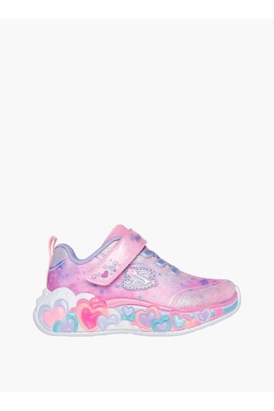 SKECHERS Skechers Girls' Logo Detail Light-Up Sneakers with Hook and Loop Closure - ETERNAL HEART LIGHTS