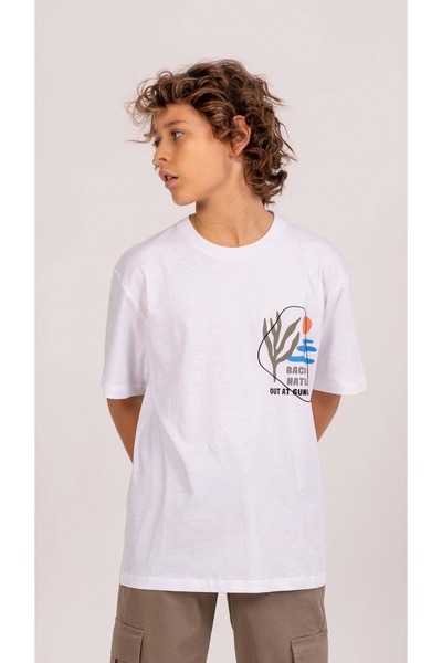 wakawakakidsstore Front Back Printed Crew Neck Boy's T-Shirt