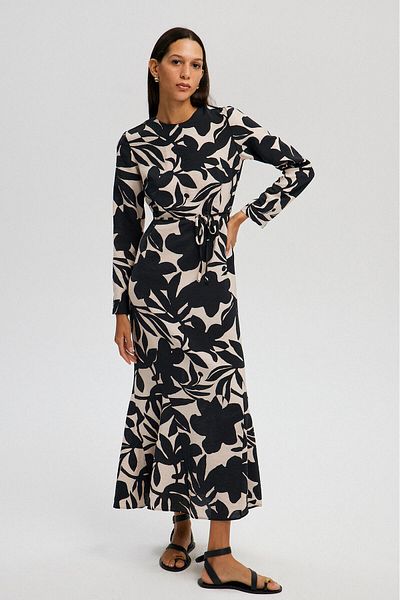 Touché Privé KLEID MIT FLACHEM DETAIL UND GEMUSTER