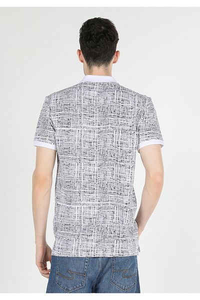 Colin's Tricou alb cu mânecă scurtă pentru bărbați, cu guler polo, cu croială normală