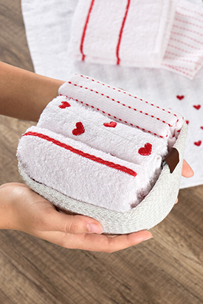 Casnack Seher (3 рушники + кошик) Набір рушників для кухні та рук і обличчя 30x50 см