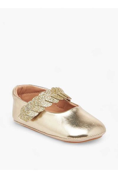 Barefeet Embellished Booties with Hook and Loop Closure