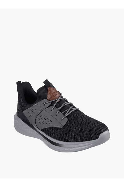 SKECHERS Men's Textured Sports Shoes with No-Tie Lace Closure - SLADE