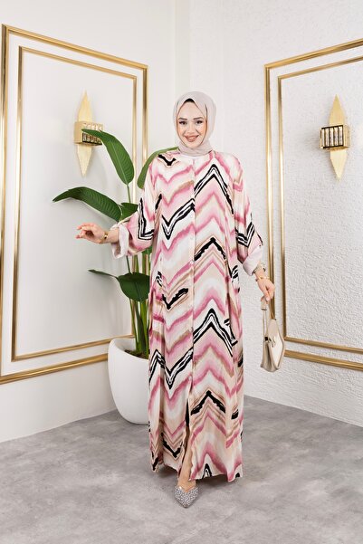 HİRA LİFE FASHİON Γυναικείο φόρεμα με γιακά και κουμπιά σε όλο το μήκος του μ...