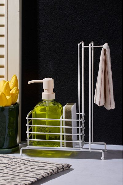 Lizzy Αυτοκόλλητο Soapy Metal Stand Μονός Διανομέας Υγρού Σαπουνιού 2 τεμαχίων