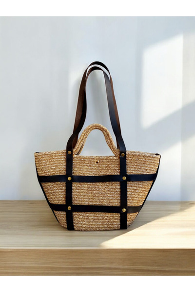 Butik Deri kafesli tres çanta