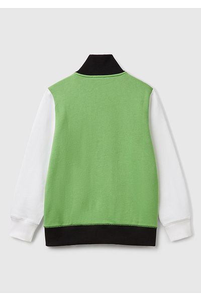 United Colors of Benetton Boy's Pistachio Green Mix Logo Sweatshirt
