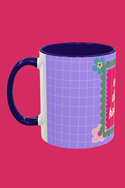 Midas Design The Pillar of the House is the Column Themed Porcelain Design Purple Mug