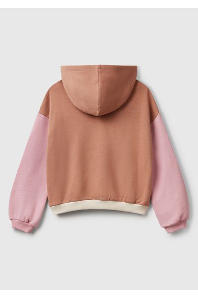 United Colors of Benetton Hanorac cu glugă cu imprimeu cu logo Benetton pentru fetiță