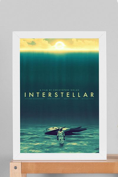 Saturn Επιτραπέζιο με πλαίσιο Interstellar - Επιτραπέζια αφίσα ταινίας Interstellar