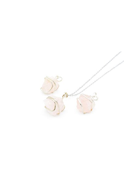Murty99 Genuine Natural Pink Quartz Stone Pendant