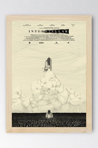 Saturn Interstellar Framed Painting - Interstellar Movie Poster Painting