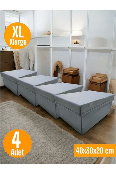 Balkan Room 4Pcs Clamshell Interior Organizer Box Multipurpose Storage Box Xlarge 40X30X20 cm