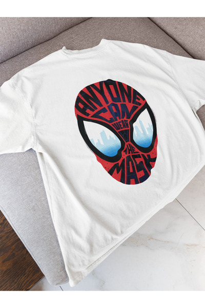 Alice Butik Svako može nositi masku Štampano Oversize kroj bela unisex T-shirt