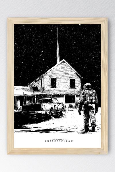 Saturn Interstellar Framed Painting - Interstellar Movie Poster Painting