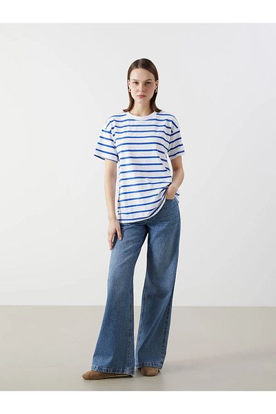 LC Waikiki Tricou de damă cu dungi cu gât