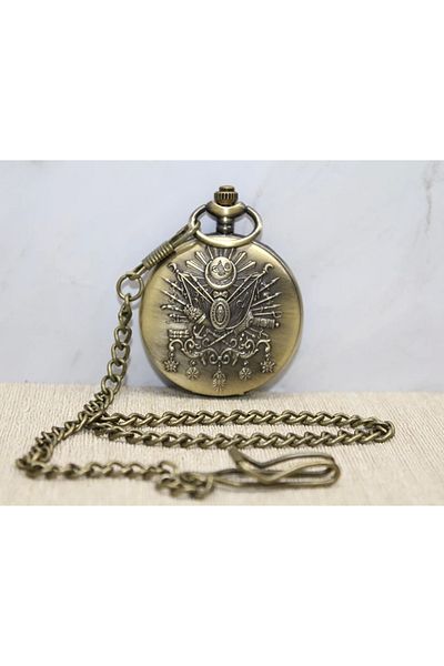 QUARTZ Ottoman state emblem chain clock alk3983