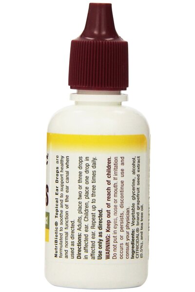 nutribiotic Gentle Soothing Ear Drops with Grapefruit Seed Extract & Tea Tree Oil | 1 Fl Oz | Vegan, Non-GMO