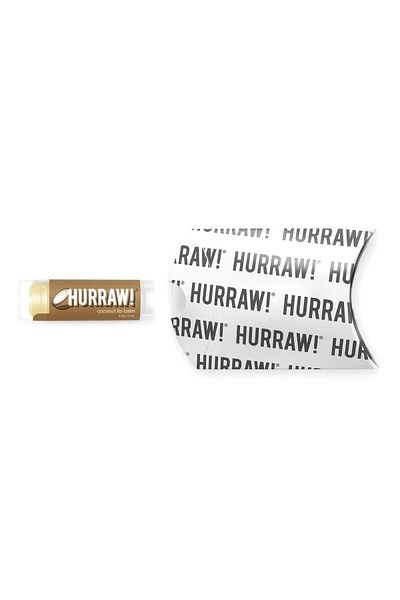 Hurraw !بلسم الشفاه بجوز الهند: عضوي، نباتي، خالٍ من القسوة، خالٍ من الجلوتين، غير معدّل وراثيًا، طبيعي، صنع في الولايات المتحدة الأمريكية