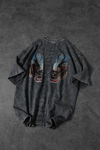 Slatra Ανδρικό μπλουζάκι από ύφασμα Oversize Grey Viper Special Washed