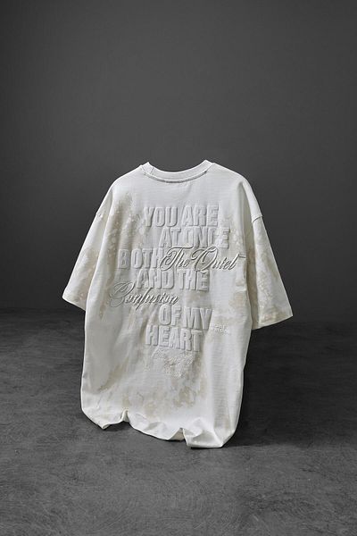 Slatra Ανδρικό μπλουζάκι Oversize με κέντημα White Of My Heart