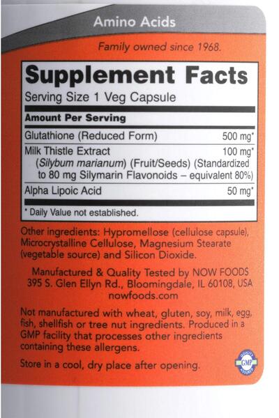 Now Foods , Glutathione 500mg, 60 Capsules
