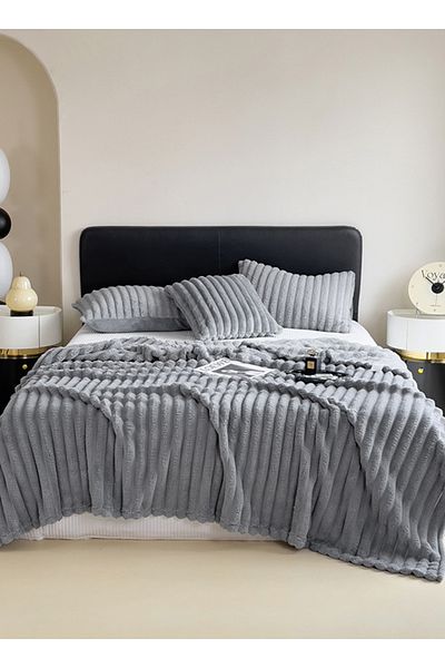 sharpdo Light Luxury Short-Pile Rabbit Fur Thickened Blanket, Suitable for Office Nap Blanket