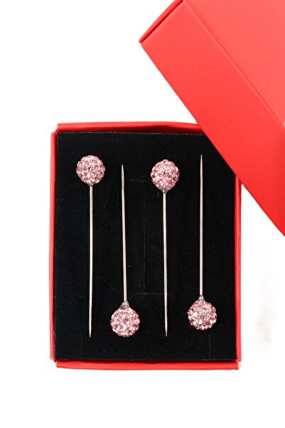 NUMETAL Ace pentru eșarfe și șaluri cu piatră roz nr. 4, ace pentru turban și hijab