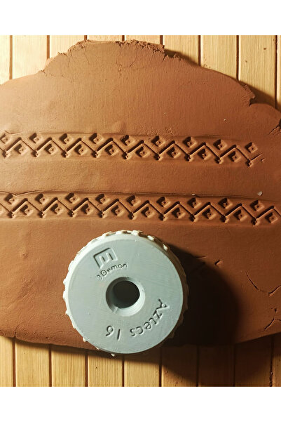 Enbceramic 1,5 CM DESEN 5 Cm ÇAP  Doku Rulosu-doku Kil Tekerleği 8