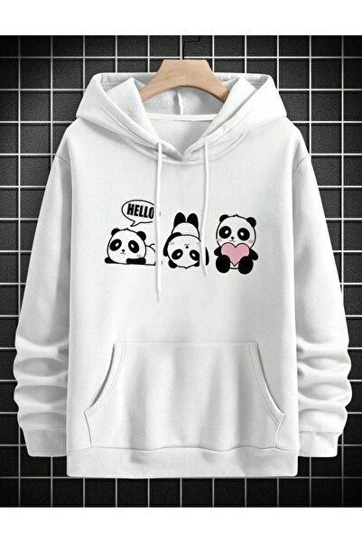 LORVANIY سترة للجنسين – 3 طبعات رقمية لطيفة على شكل باندا في الأمام، كبيرة ال...