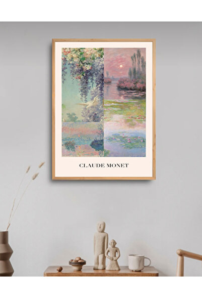 For Art Atölye Claude Monet Kolaj Özel Tasarım Dijital Baskı Ahşap Çerçeveli Tablo