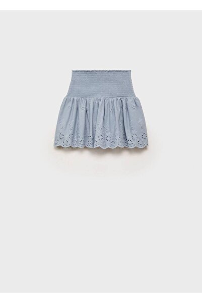 MANGO Kids Fusta mini cu broderie engleza