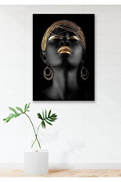Hediyeler Kapında 70x100 Black And Gold Duvar Kanvas Tablo