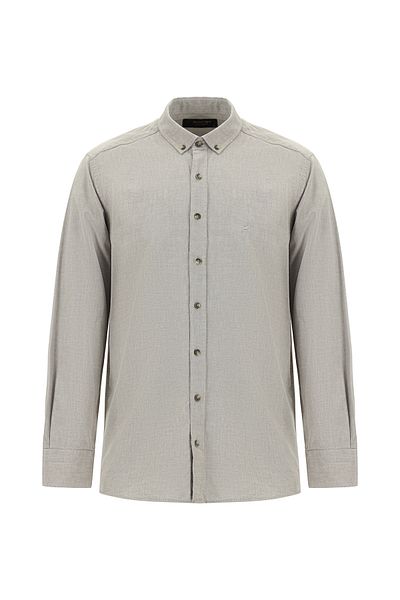 Abdullah Kiğılı Long Sleeve Regular Fit Cotton Button Lapel Oxford Shirt